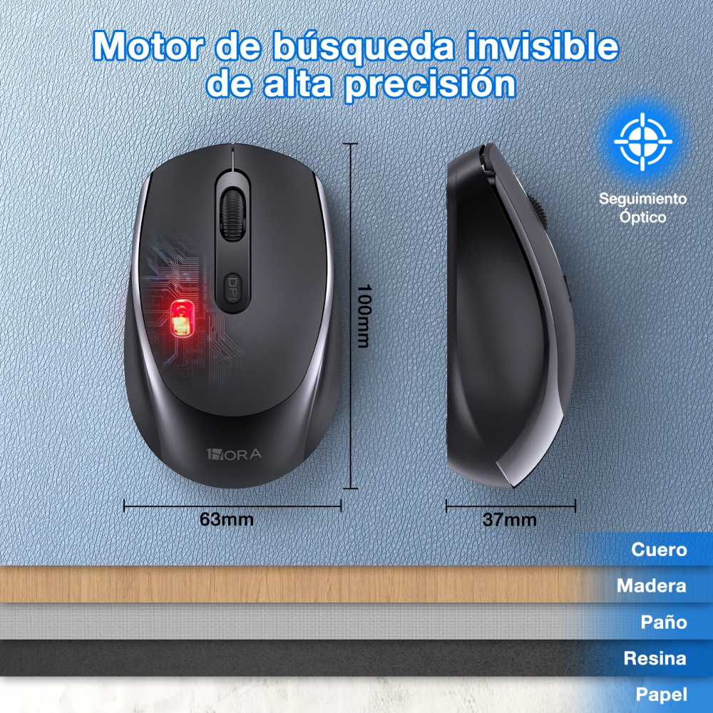 Mouse Inalámbrico Ultra Silencioso 2.4GHz - 1Hora
